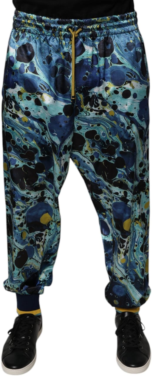 Dolce & Gabbana Multicolor Marble Print Jogger Men Sweatpants Pants Divers