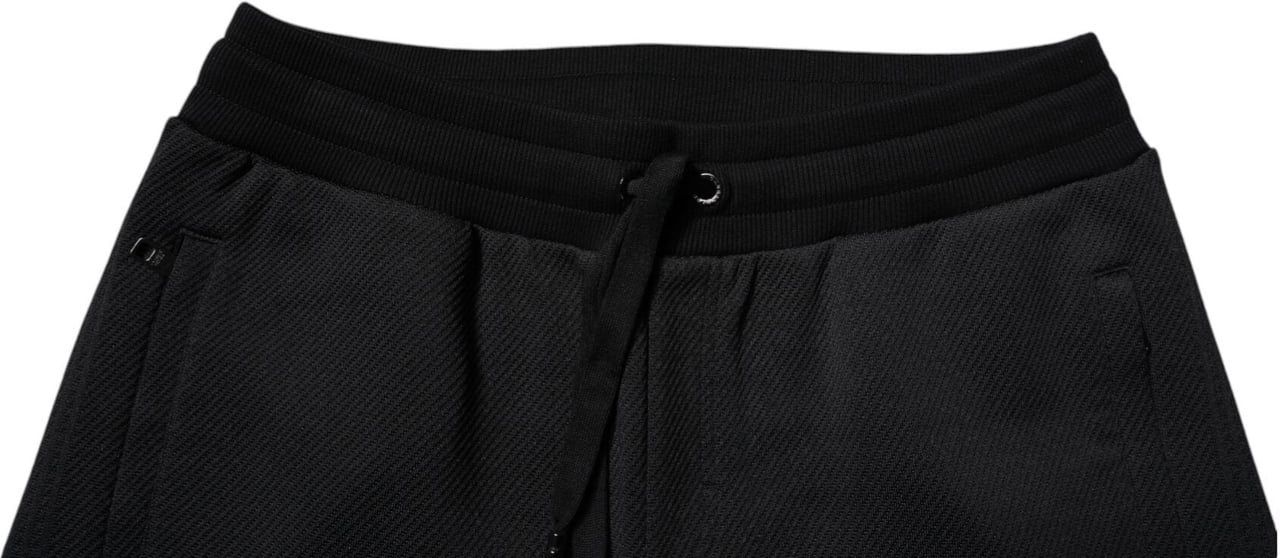 Dolce & Gabbana Black Polyester Men Jogger Sweatpants Pants Zwart