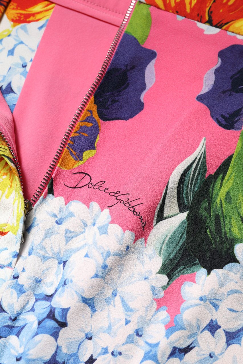Dolce & Gabbana Multicolor Floral High Waist Midi Skirt Divers