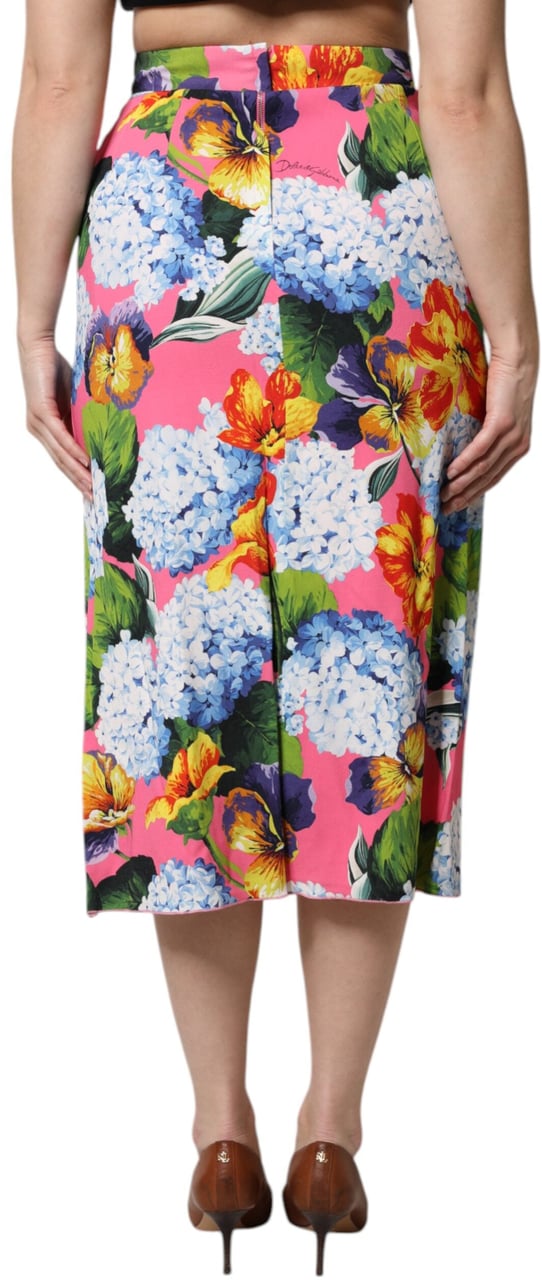 Dolce & Gabbana Multicolor Floral High Waist Midi Skirt Divers
