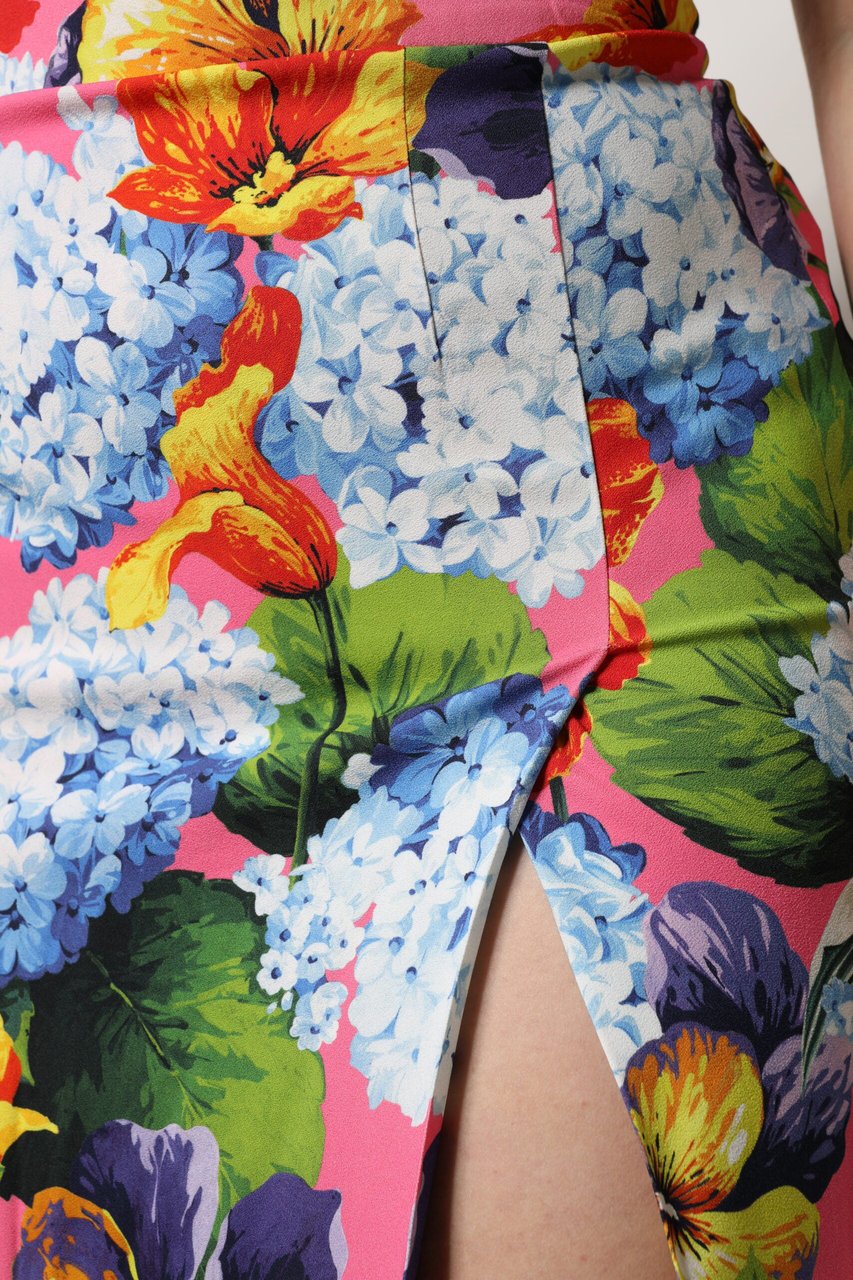 Dolce & Gabbana Multicolor Floral High Waist Midi Skirt Divers