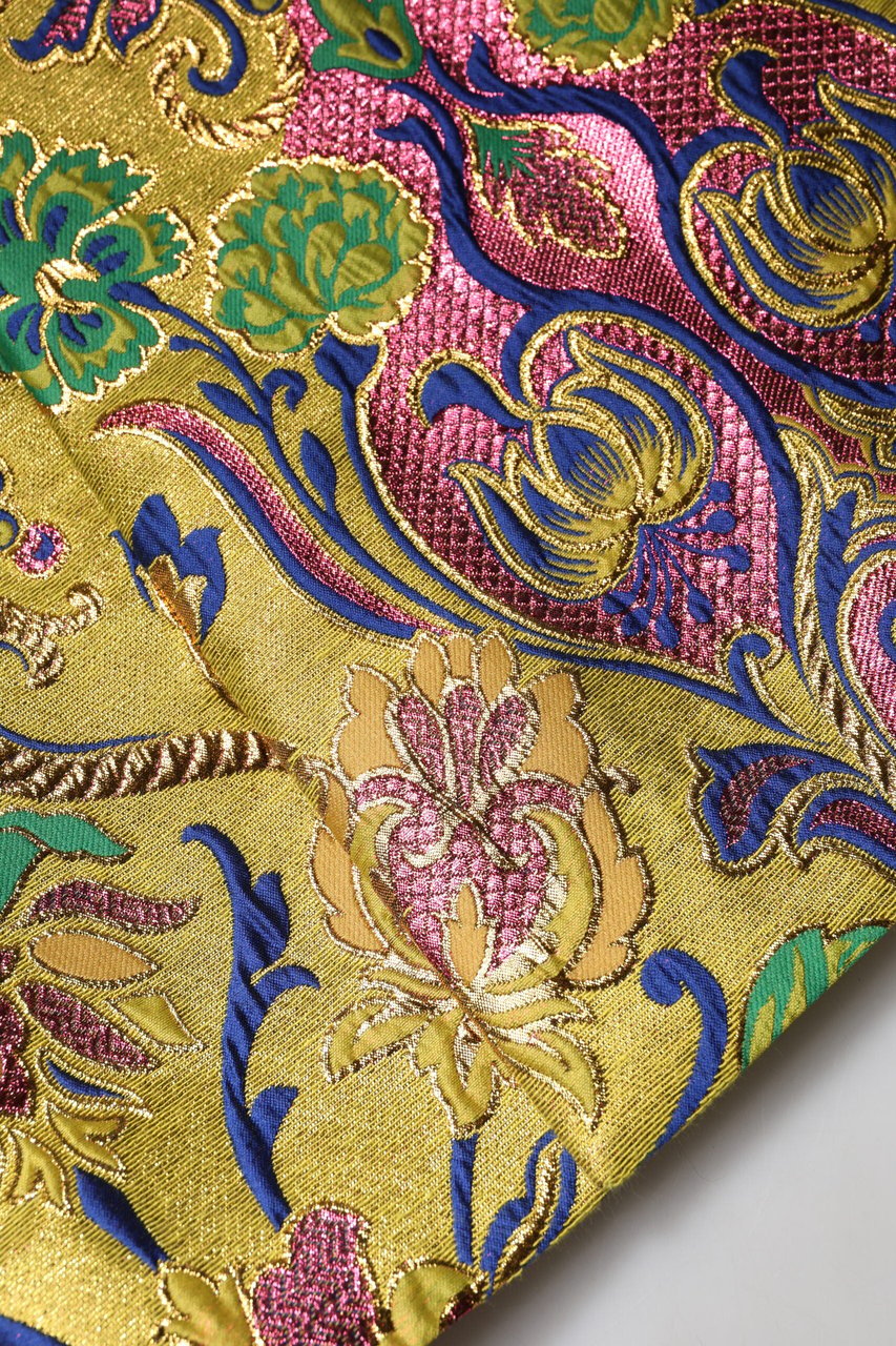 Dolce & Gabbana Multicolor Floral Jacquard Mid Waist Mini Skirt Divers