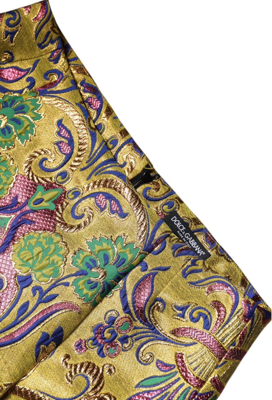 Dolce & Gabbana Multicolor Floral Jacquard Mid Waist Mini Skirt Divers