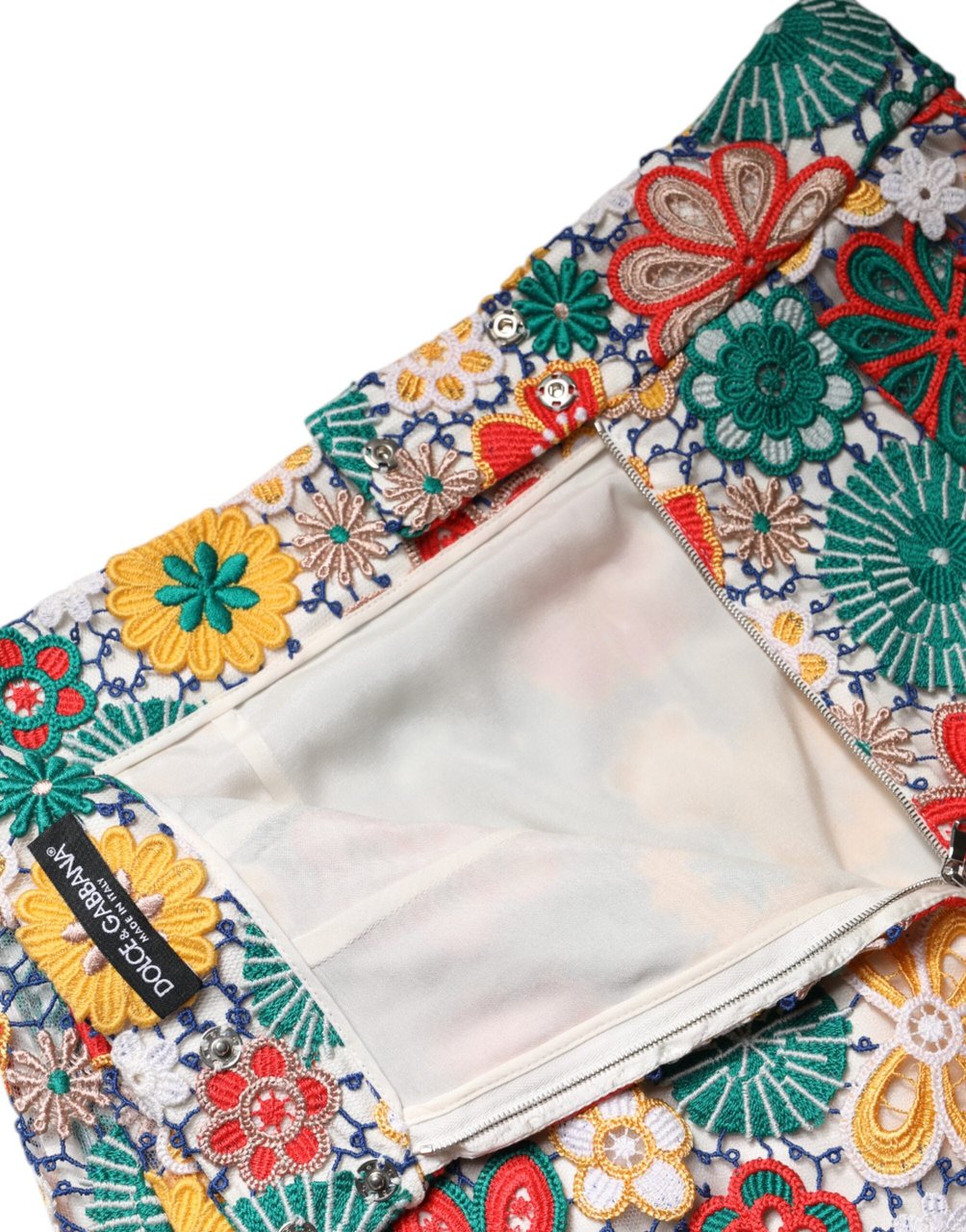 Dolce & Gabbana Multicolor Floral Lace High Waist Mini Skirt Divers