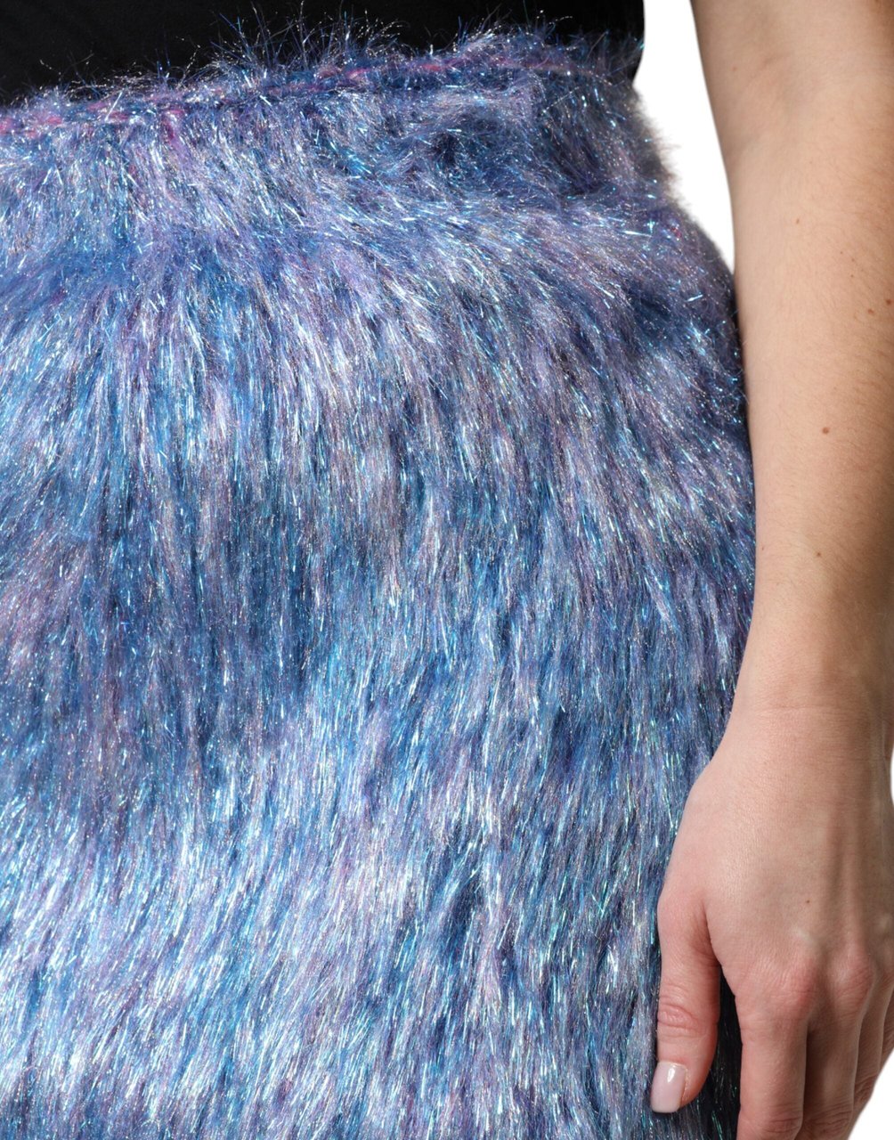 Dolce & Gabbana Multicolor Plush High Waist Mini Skirt Divers