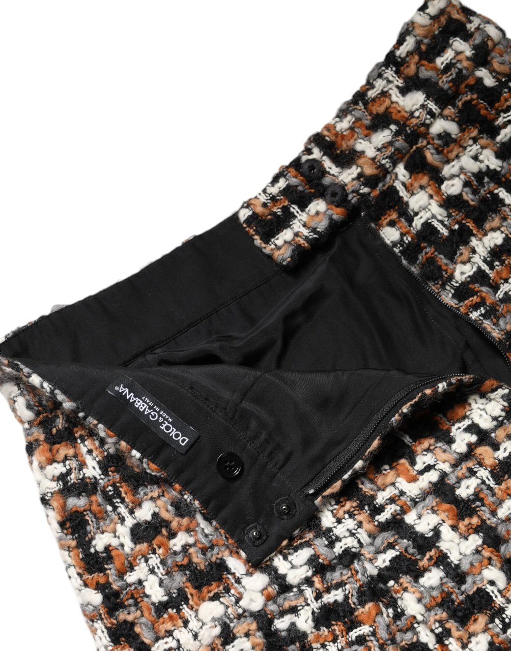 Dolce & Gabbana Multicolor High Waist Tartan Tweed Mini Skirt Divers