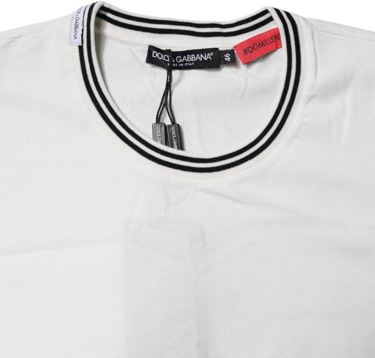 Dolce & Gabbana White #DGMillennials Cotton Crewneck T-shirt Wit