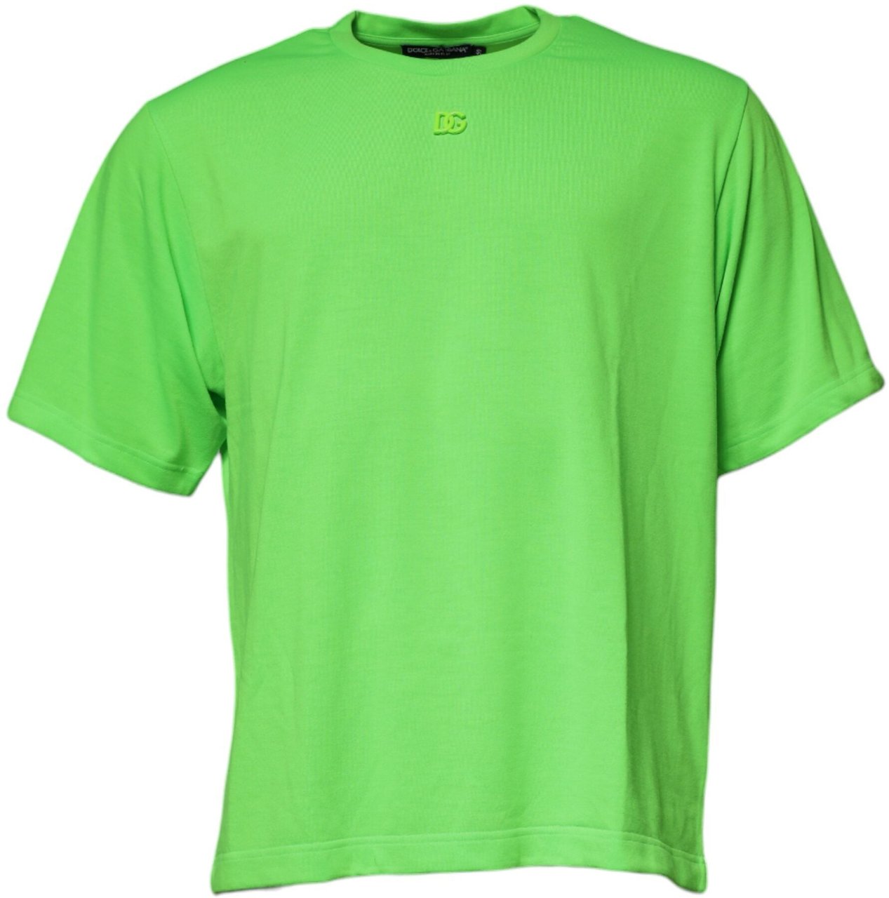 Dolce & Gabbana Green DG Logo Cotton Crew Neck T-shirt Groen