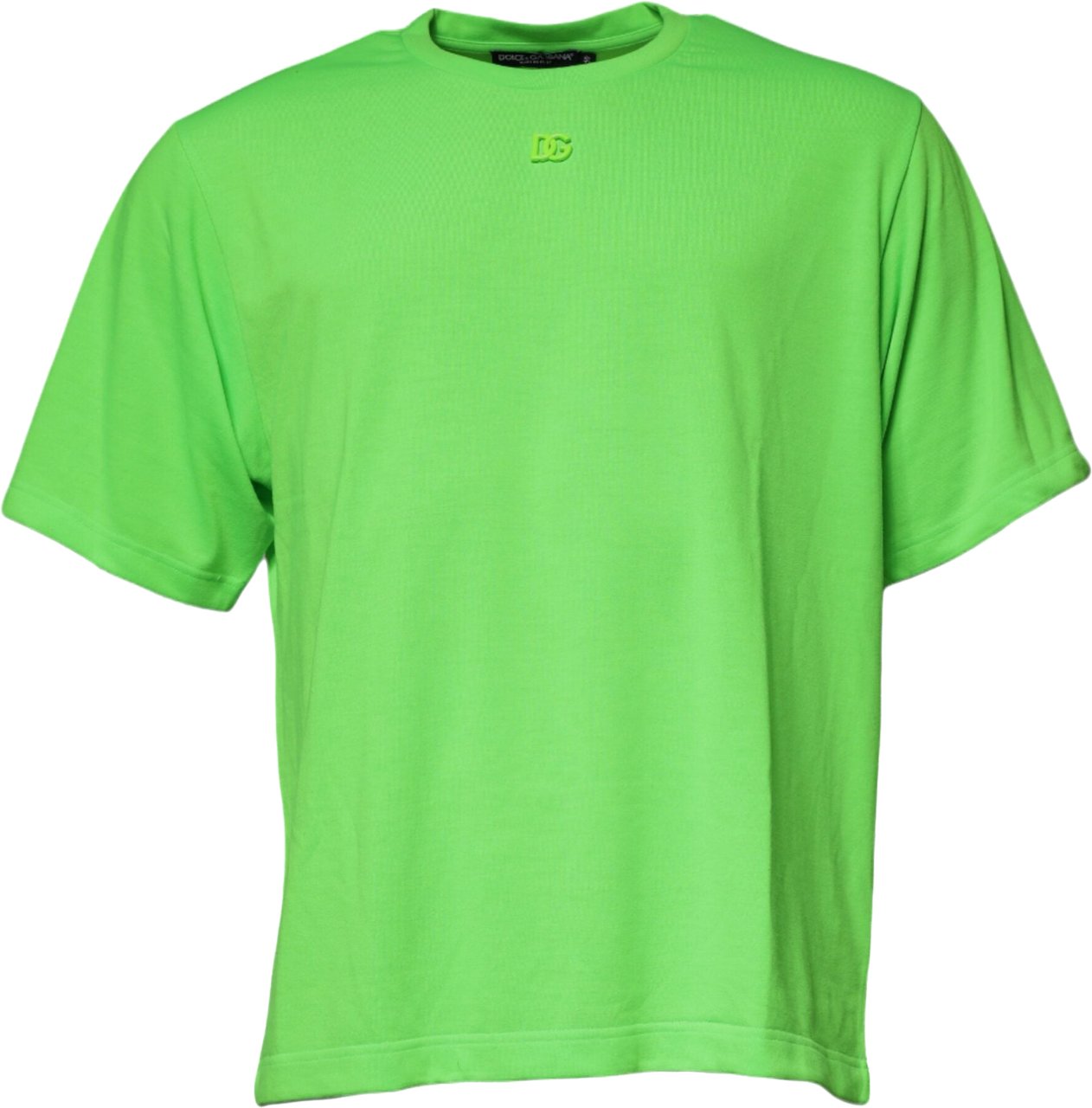 Dolce & Gabbana Green DG Logo Cotton Crew Neck T-shirt Groen