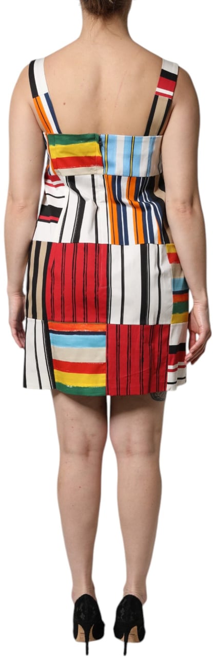 Dolce & Gabbana Multicolor Cotton Stripe Sleeveless Dress Divers