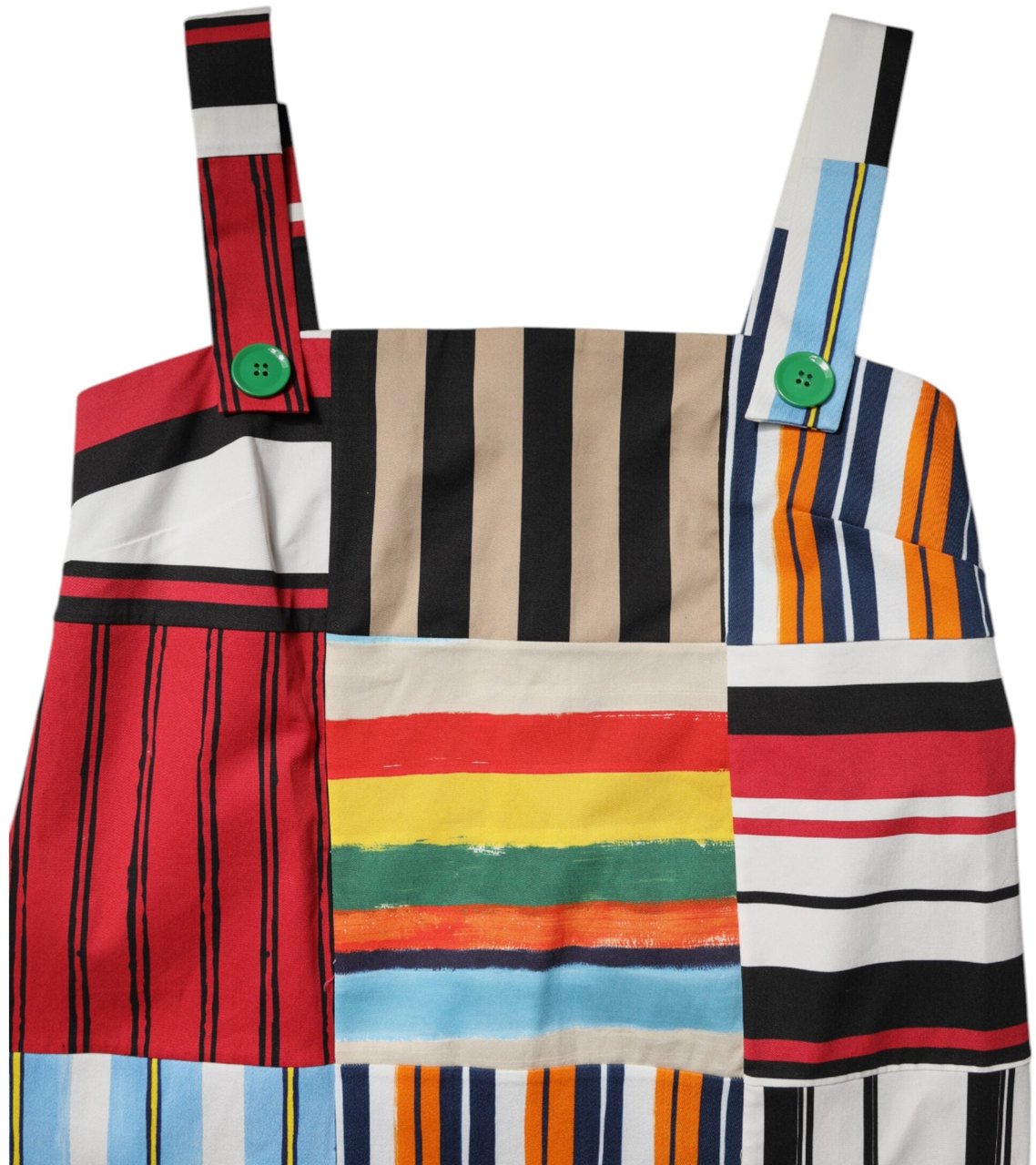 Dolce & Gabbana Multicolor Cotton Stripe Sleeveless Dress Divers