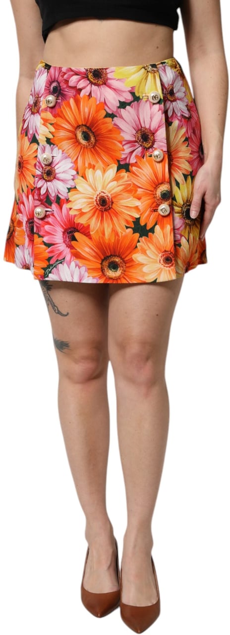 Dolce & Gabbana Multicolor Floral High Waist Mini Skirt Divers
