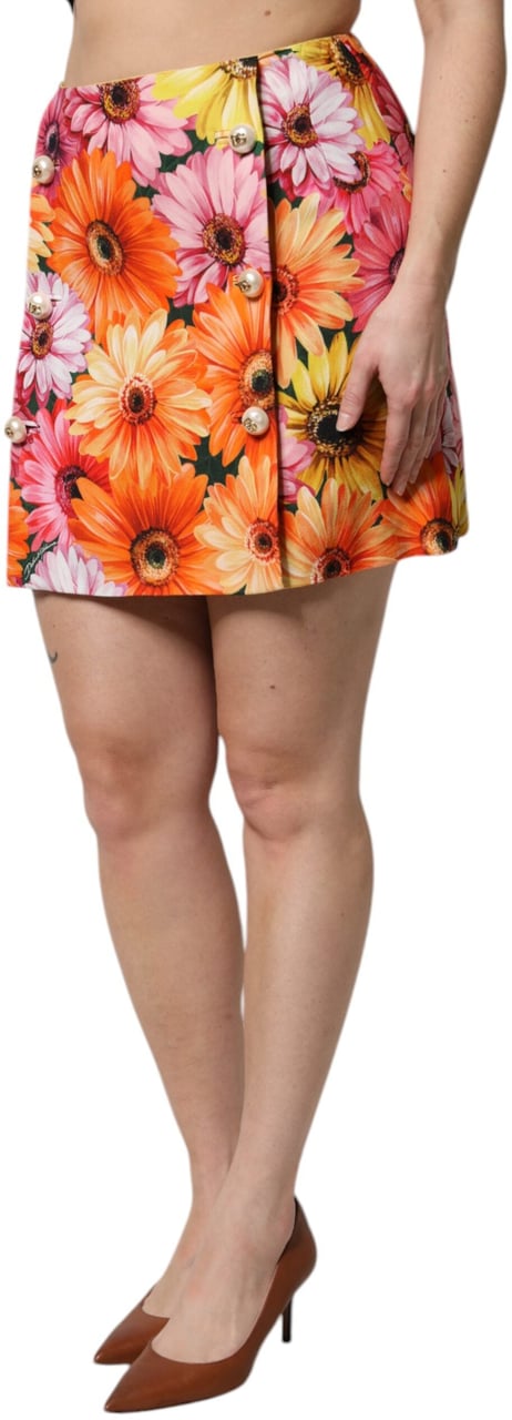 Dolce & Gabbana Multicolor Floral High Waist Mini Skirt Divers