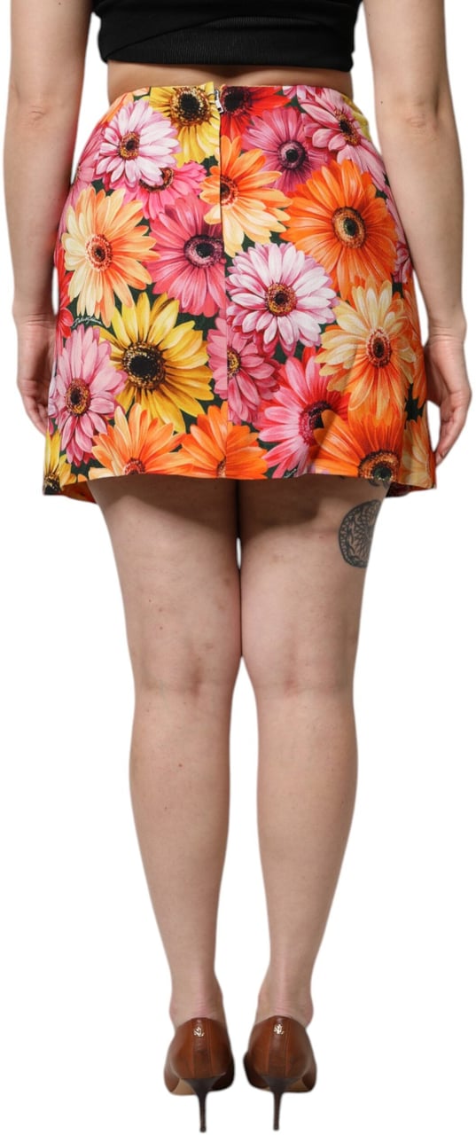 Dolce & Gabbana Multicolor Floral High Waist Mini Skirt Divers