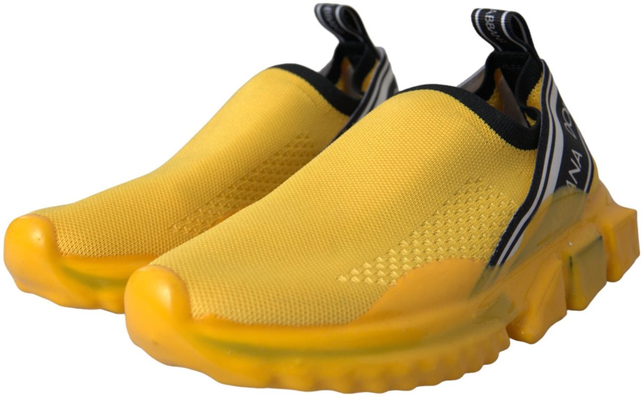 Dolce & Gabbana Yellow Sorrento Slip On Sneakers Women Shoes Geel