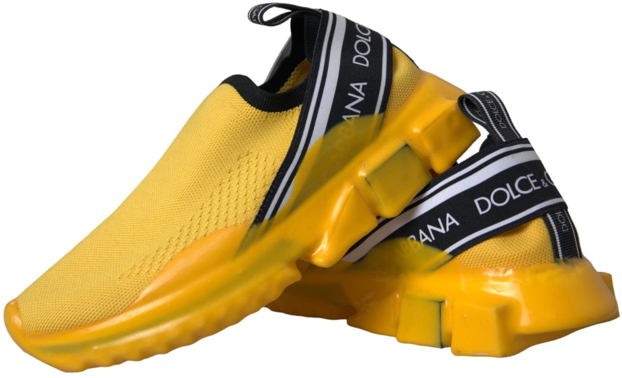Dolce & Gabbana Yellow Sorrento Slip On Sneakers Women Shoes Geel