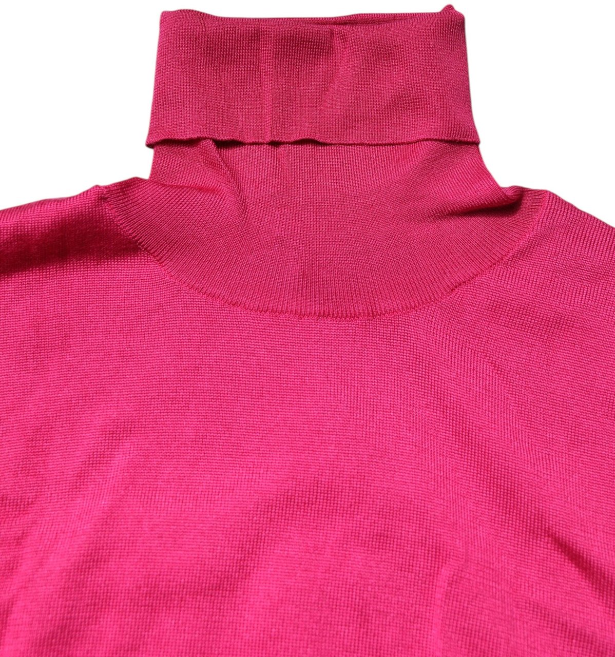 Dolce & Gabbana Pink Silk Knitted Turtleneck Cropped Top Roze