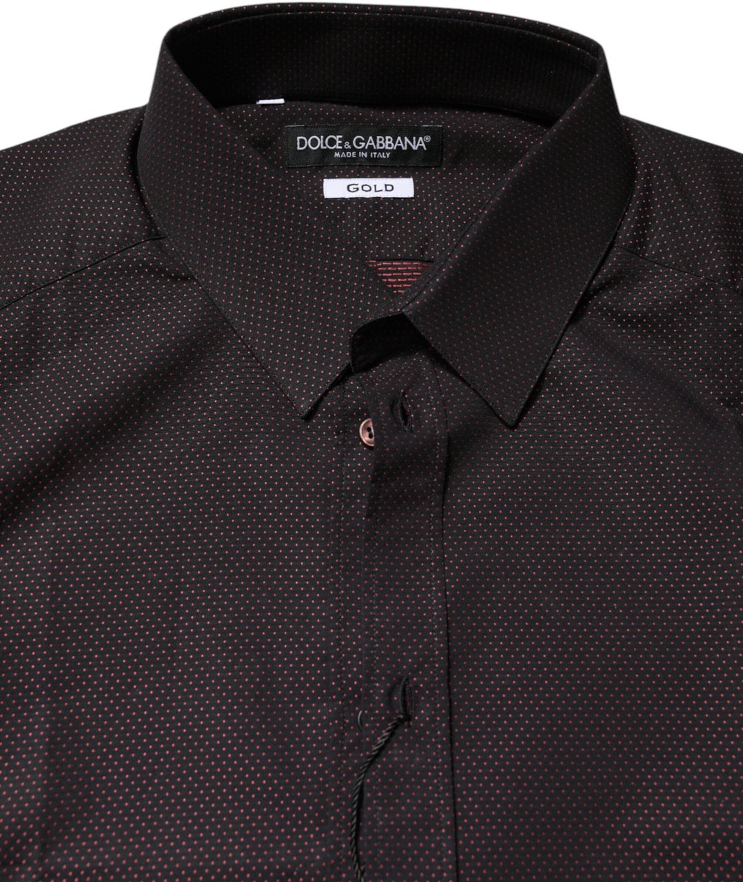 Dolce & Gabbana Maroon Jacquard Cotton GOLD Men Dress Shirt Maroon