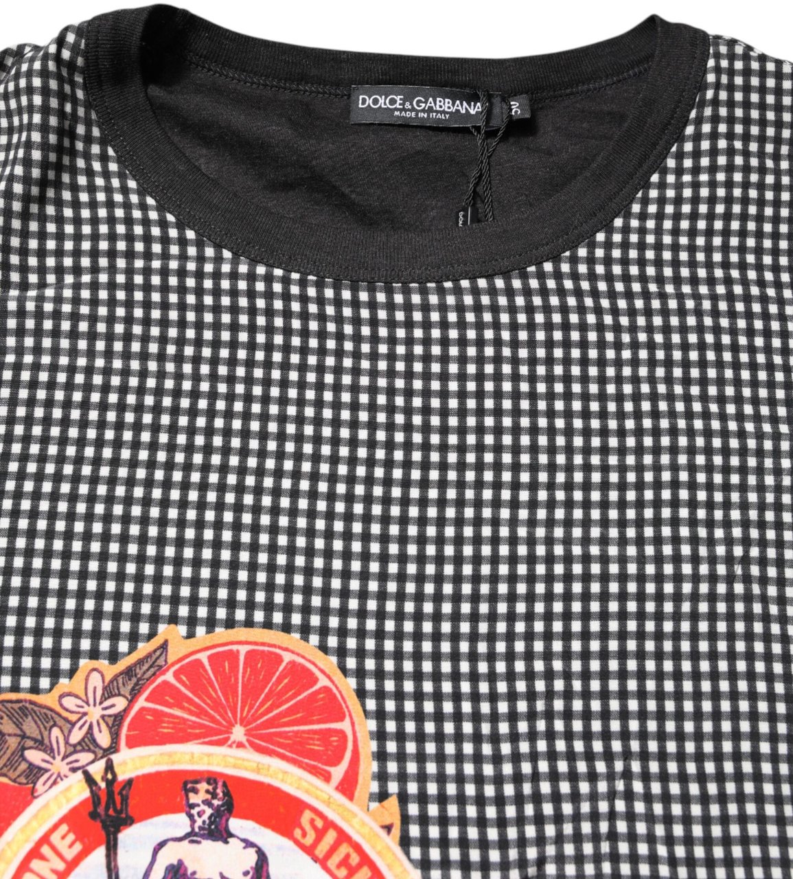 Dolce & Gabbana Black Graphic Print Short Sleeve T-shirt Zwart