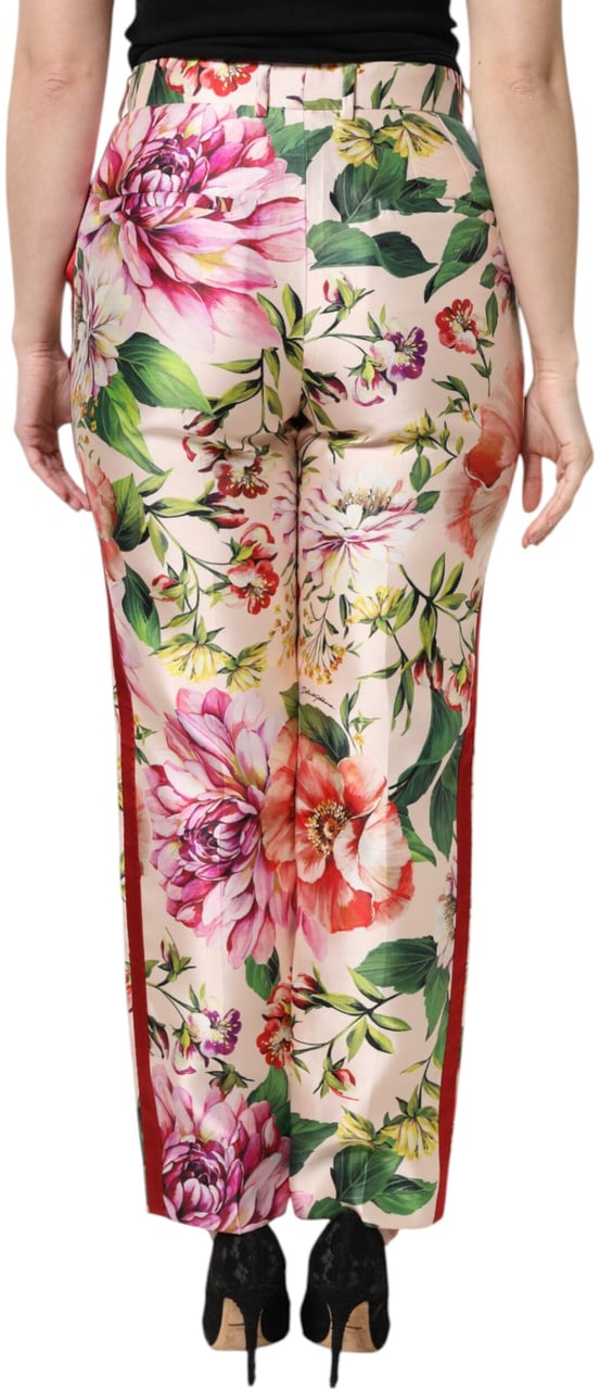 Dolce & Gabbana Multicolor Floral High Waist Straight Pants Divers