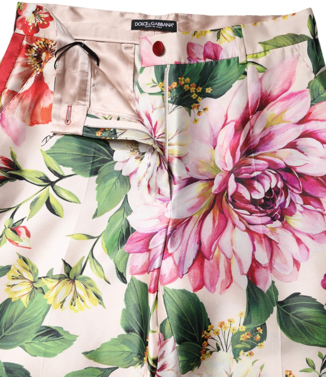 Dolce & Gabbana Multicolor Floral High Waist Straight Pants Divers