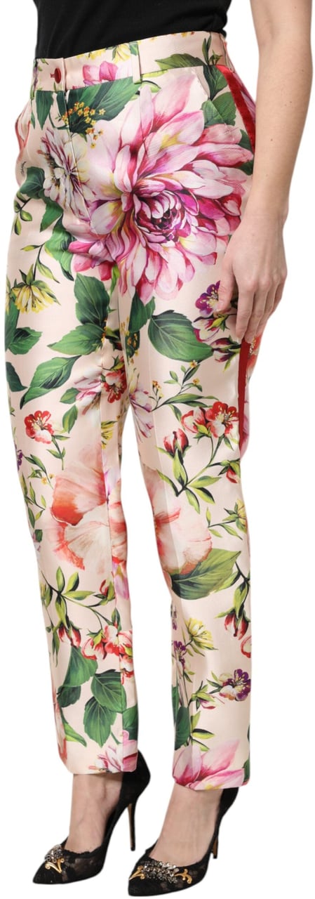 Dolce & Gabbana Multicolor Floral High Waist Straight Pants Divers