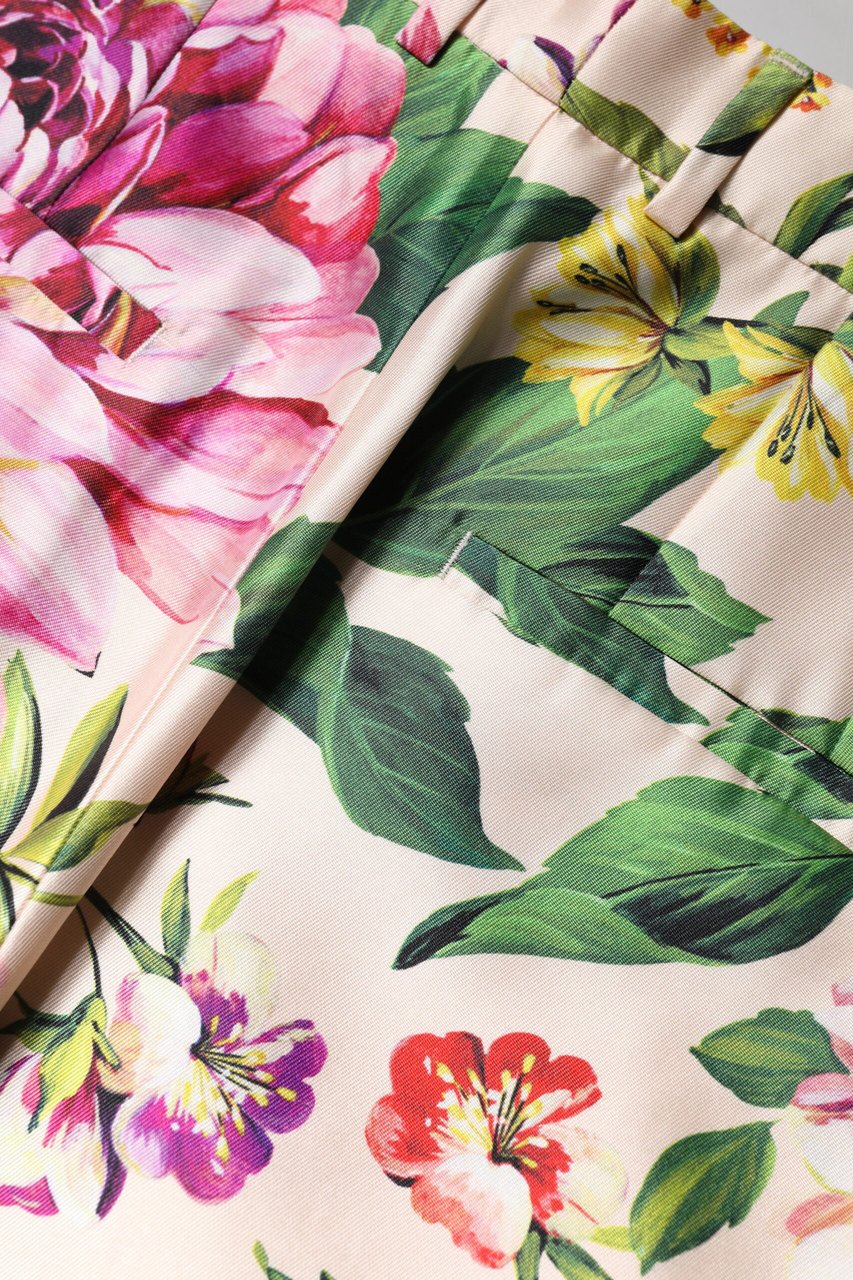 Dolce & Gabbana Multicolor Floral High Waist Straight Pants Divers