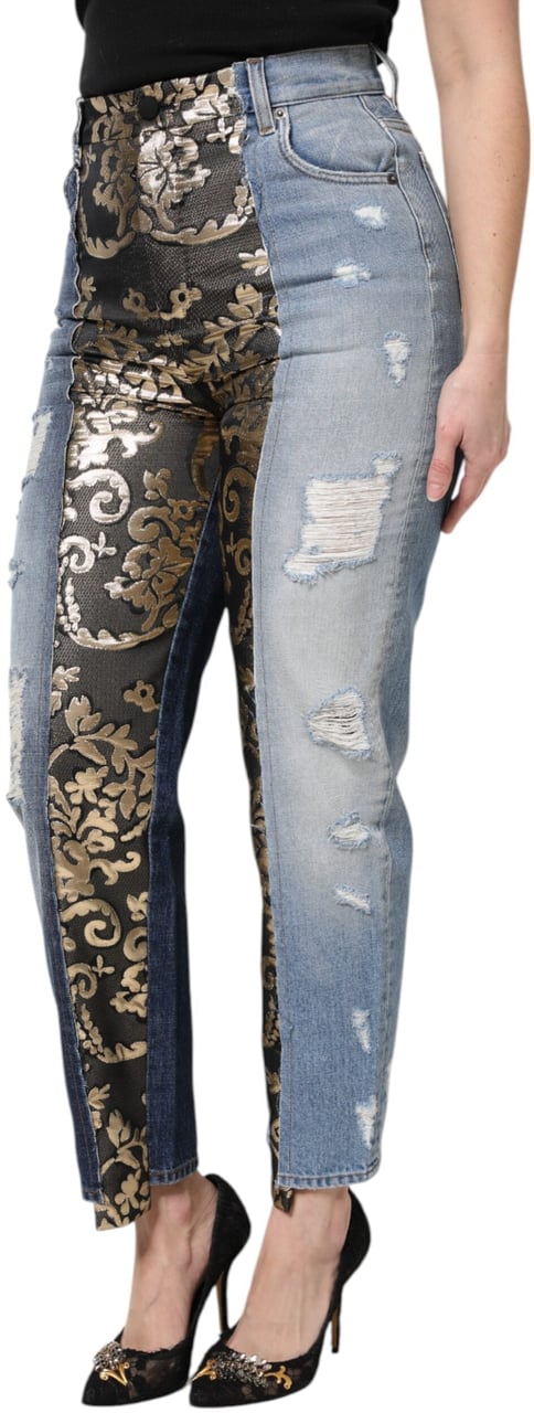 Dolce & Gabbana Multicolor Patchwork High Waist Denim Jeans Divers