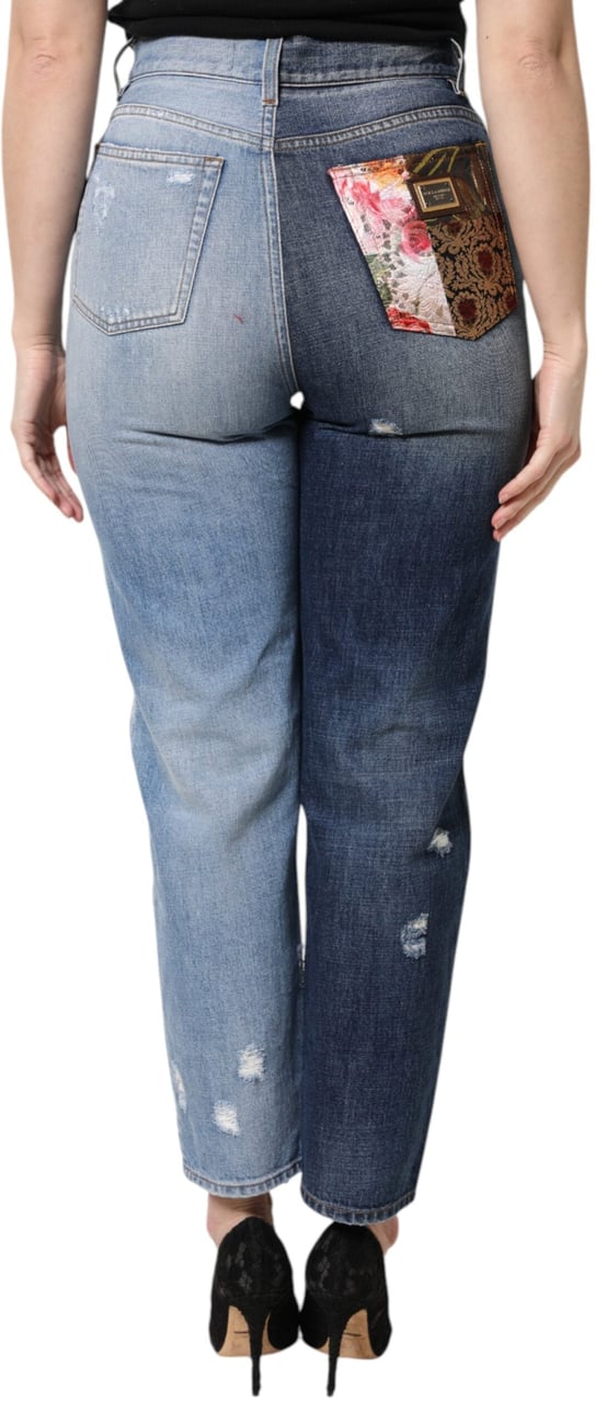 Dolce & Gabbana Multicolor Patchwork High Waist Denim Jeans Divers