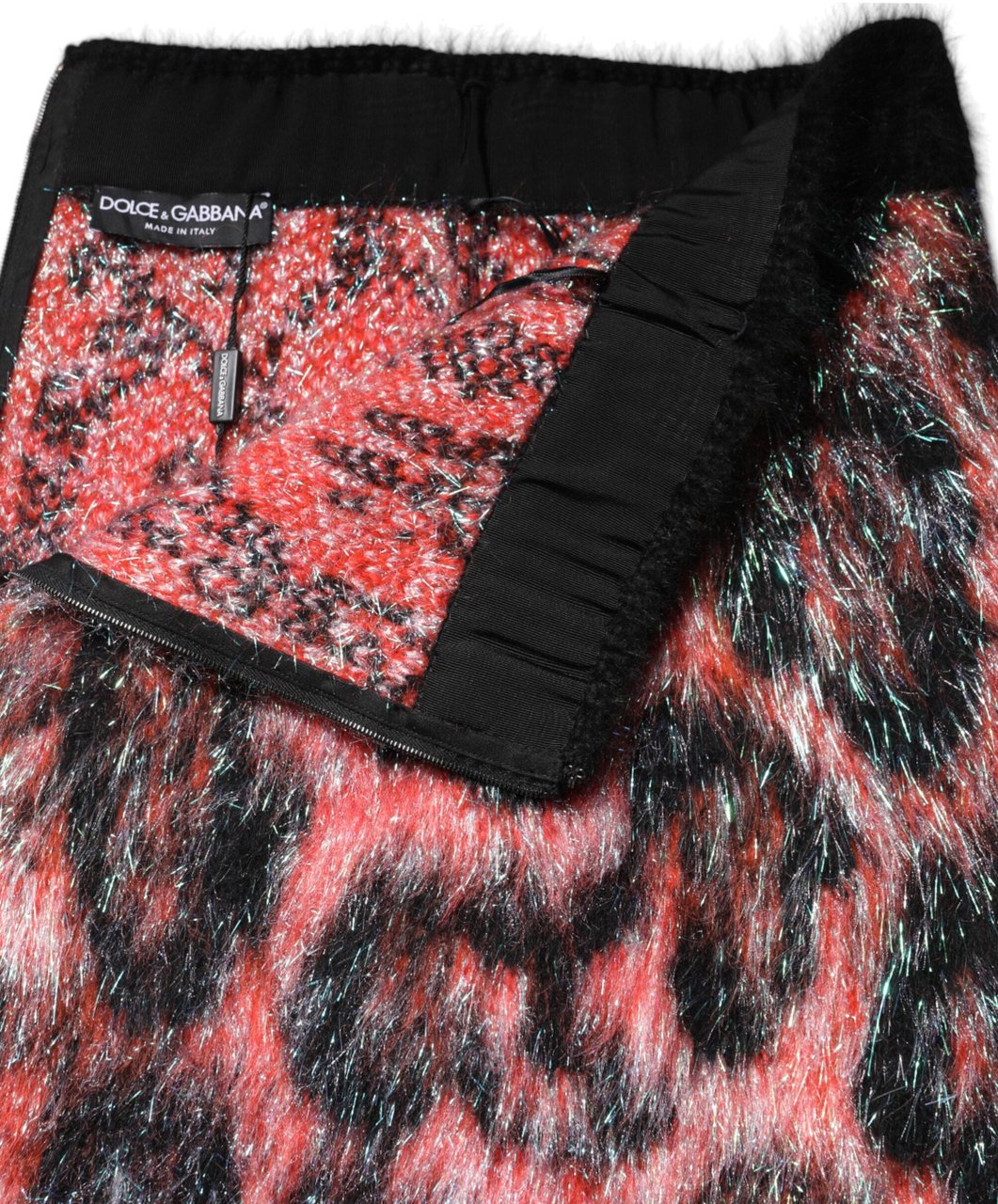 Dolce & Gabbana Multicolor Plush High Waist Mini Skirt Divers