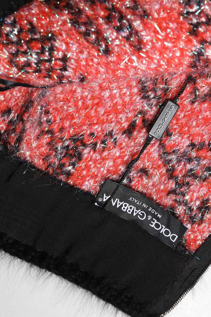 Dolce & Gabbana Multicolor Plush High Waist Mini Skirt Divers