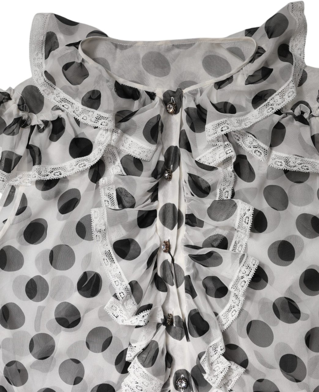 Dolce & Gabbana White Black Polka Dot Cotton Sleeveless Top Divers