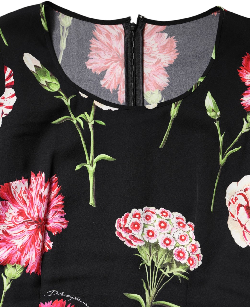 Dolce & Gabbana Black Floral Long Sleeve Women Blouse Top Zwart