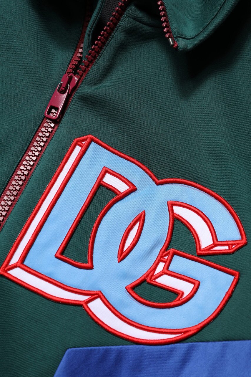 Dolce & Gabbana Multicolor Cotton Logo Full Zip Jacket Divers