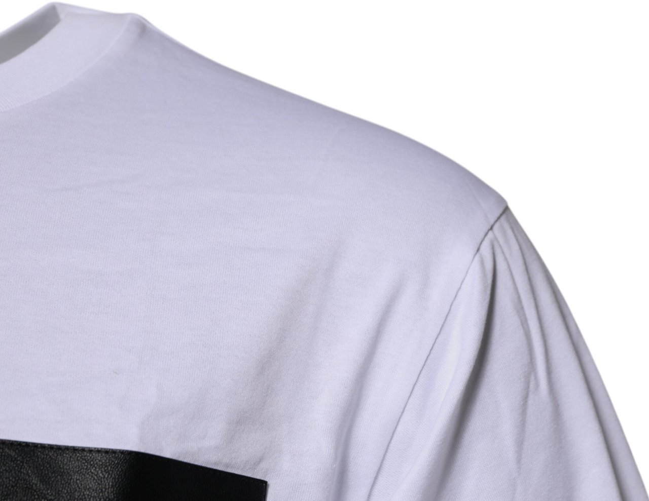 Dolce & Gabbana White Logo Patch Cotton Crew Neck T-shirt Wit