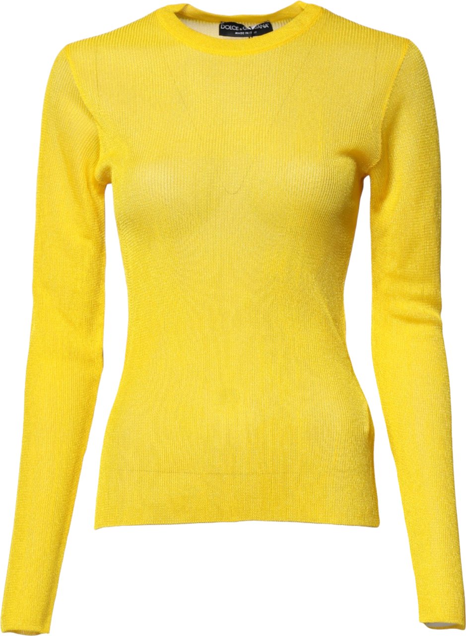 Dolce & Gabbana Yellow Polyester Women Pullover Top Sweater Divers
