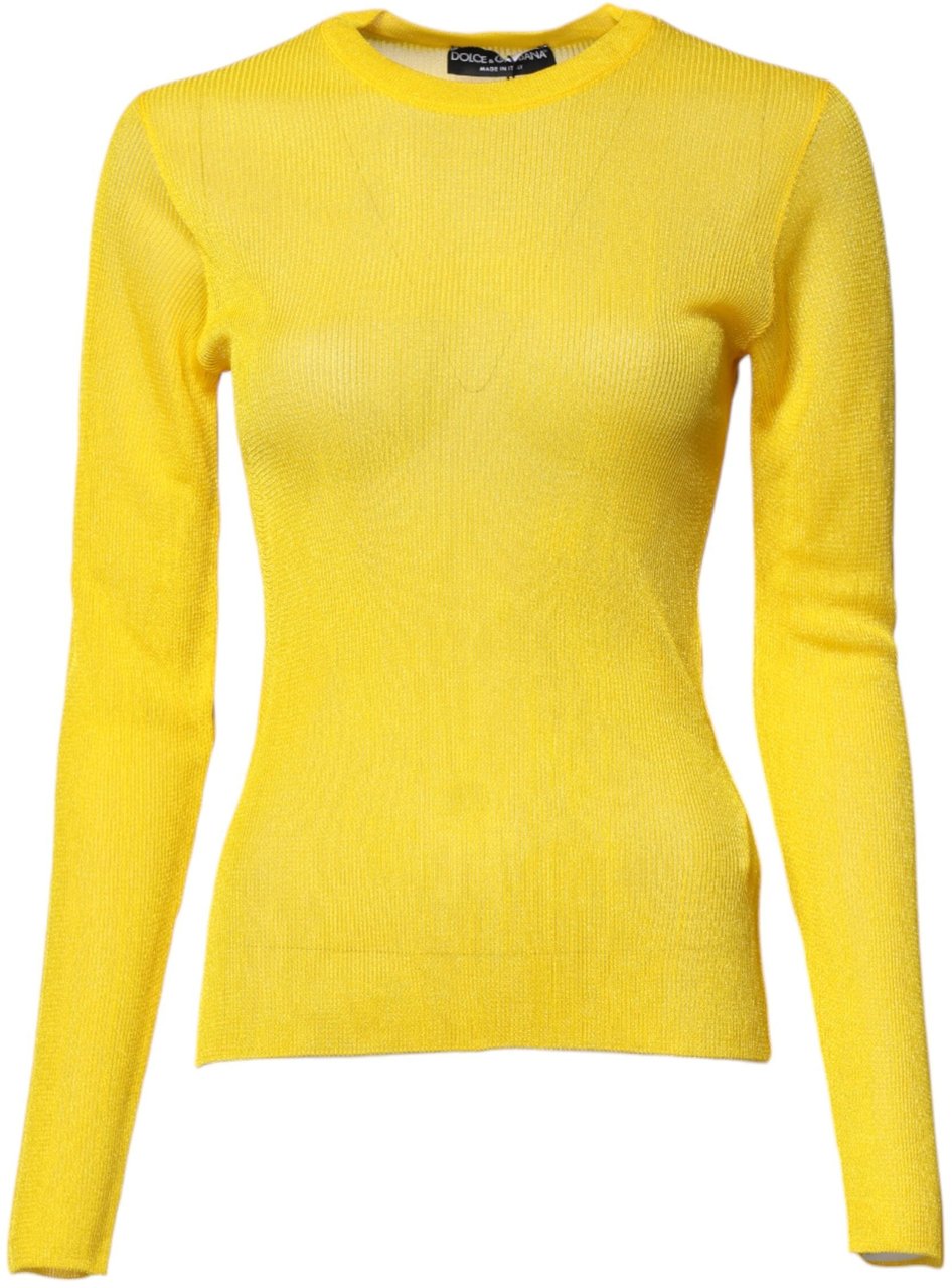 Dolce & Gabbana Yellow Polyester Women Pullover Top Sweater Divers