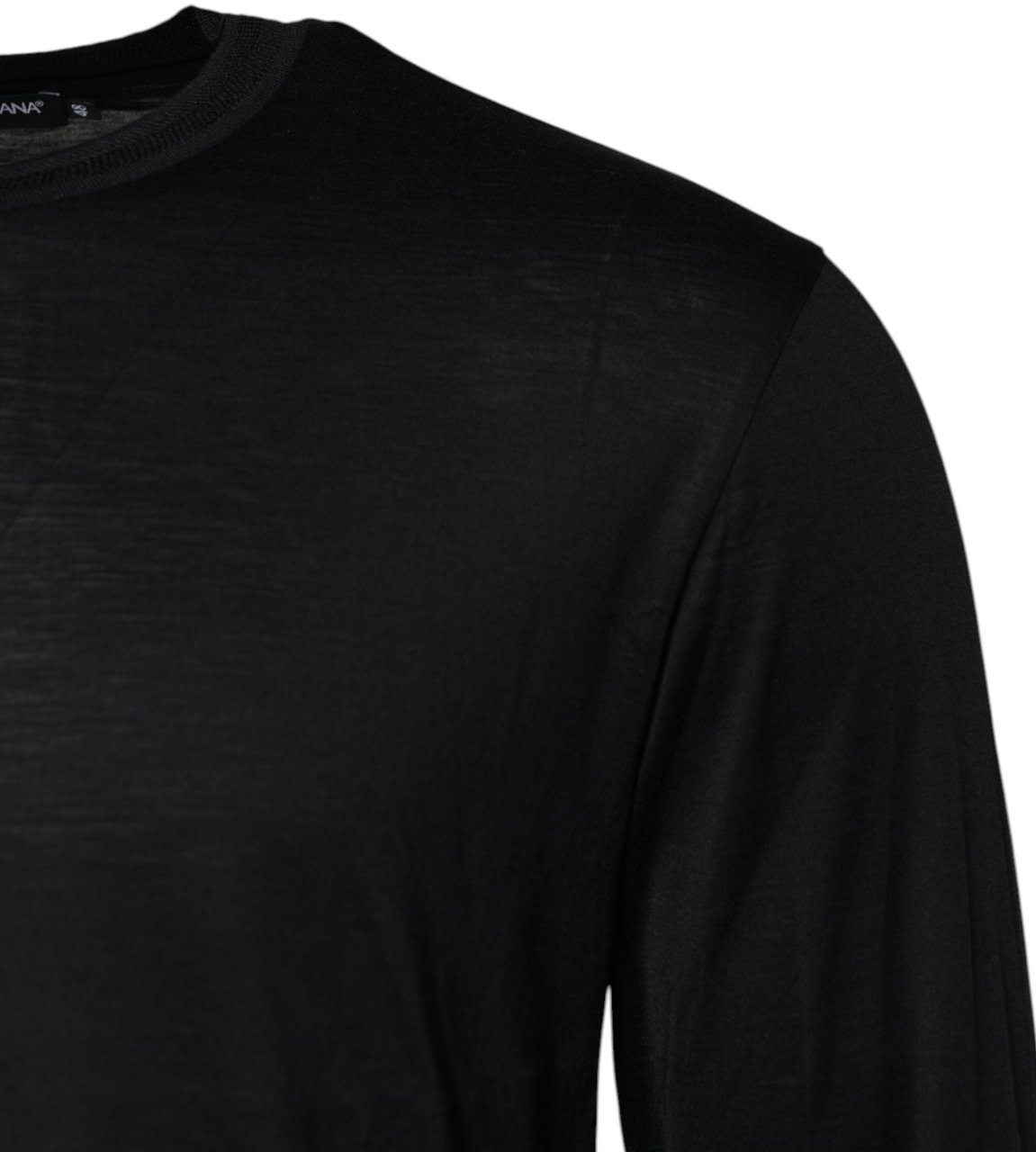Dolce & Gabbana Dark Blue Silk Crew Neck Men Pullover Sweater Blauw