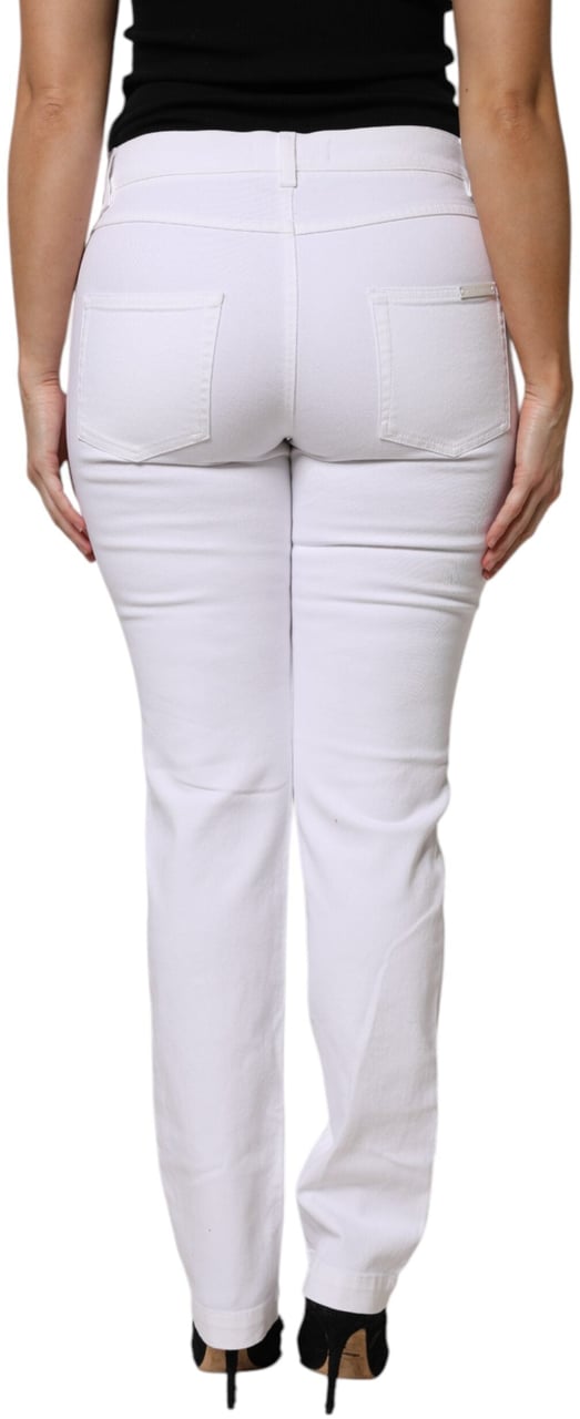 Dolce & Gabbana White Floral Sequined GIRLY Denim Jeans Rood