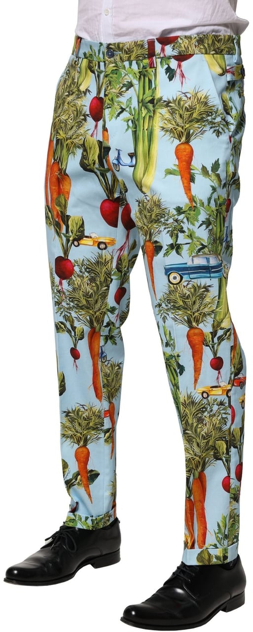 Dolce & Gabbana Multicolor Cotton Tapered Men Pants Divers