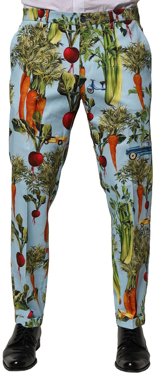 Dolce & Gabbana Multicolor Cotton Tapered Men Pants Divers