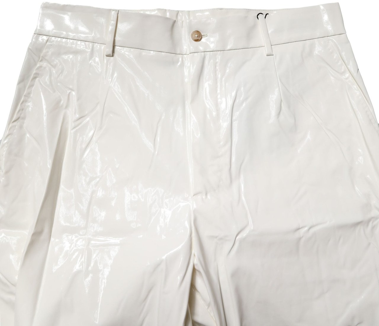 Dolce & Gabbana White Nylon Tapered Dress Men Pants Wit