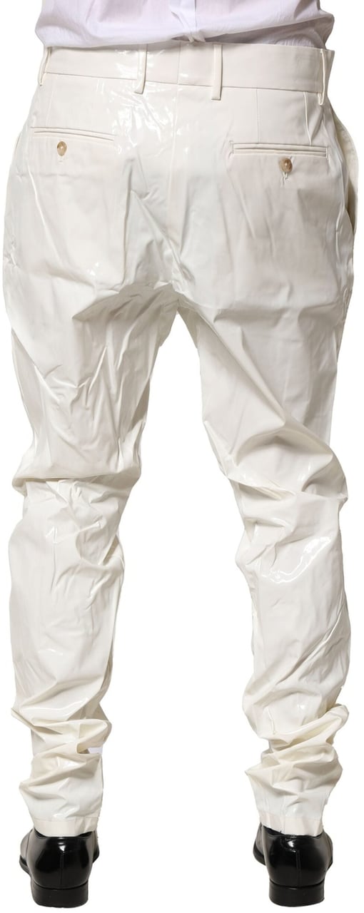 Dolce & Gabbana White Nylon Tapered Dress Men Pants Wit