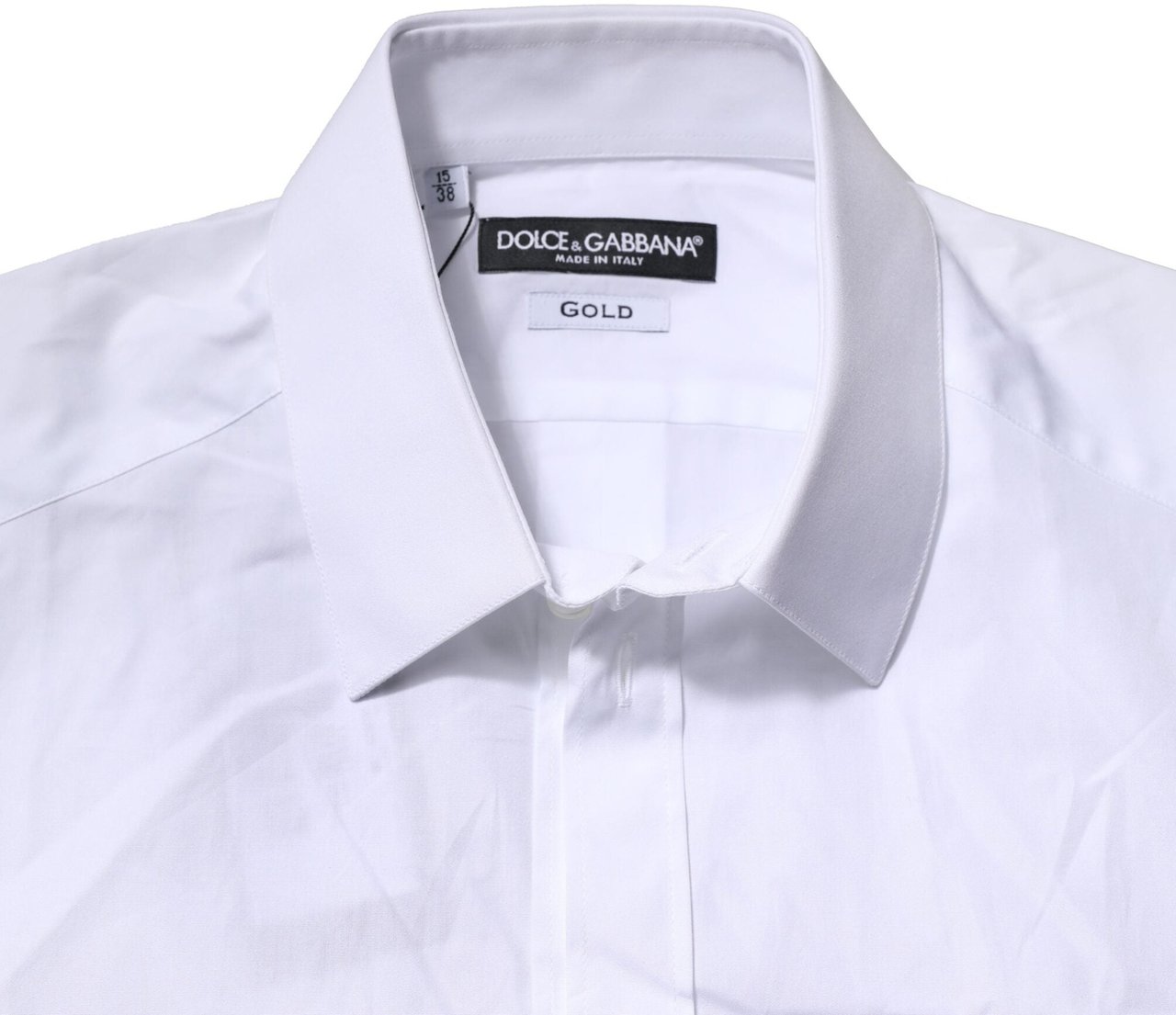 Dolce & Gabbana White Cotton Short Sleeves GOLD Casual Shirt Wit