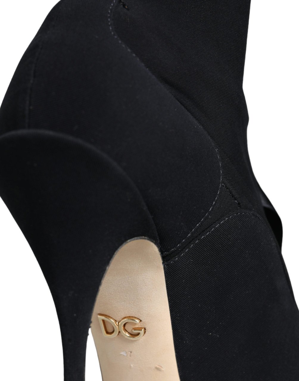 Dolce & Gabbana Black Stiletto Heels Mid Calf Boots Shoes Zwart