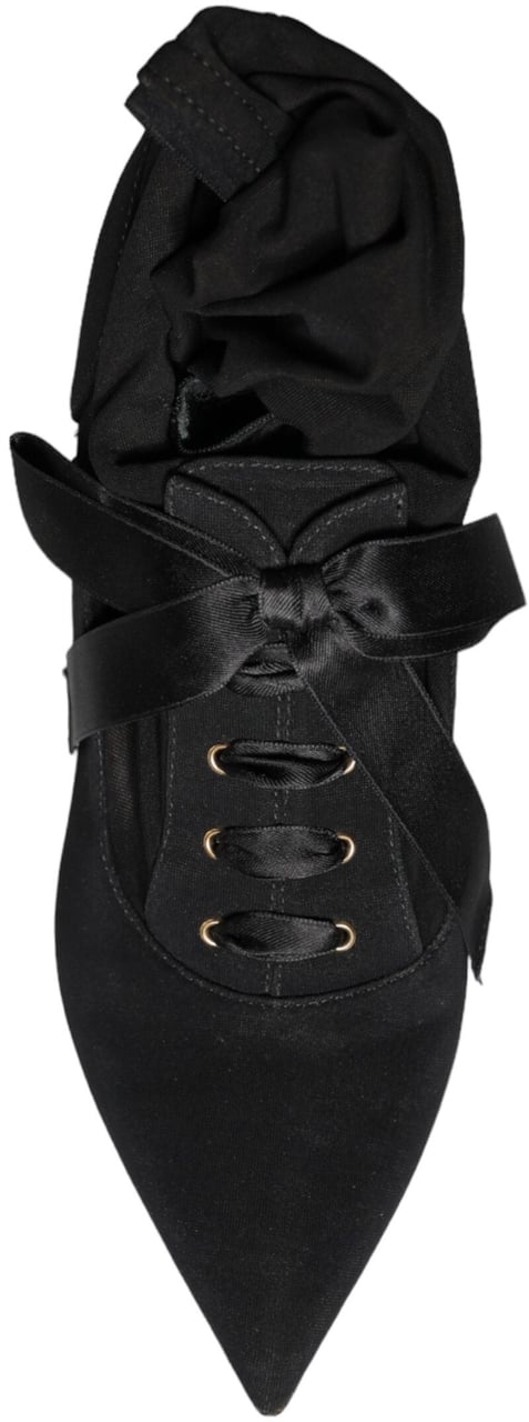 Dolce & Gabbana Black Stiletto Heels Mid Calf Boots Shoes Zwart