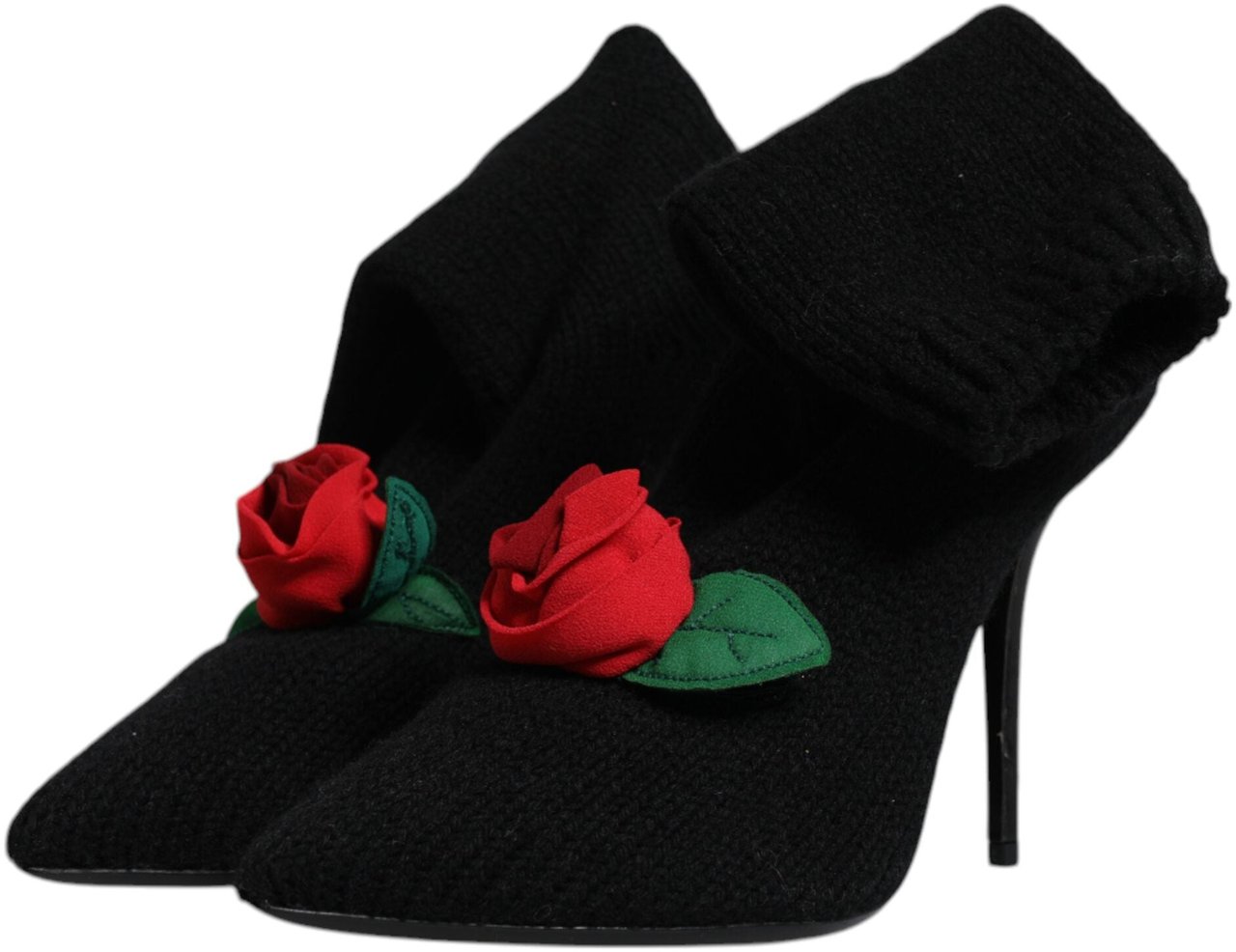Dolce & Gabbana Black Stiletto Heels Mid Calf Boots Shoes Zwart