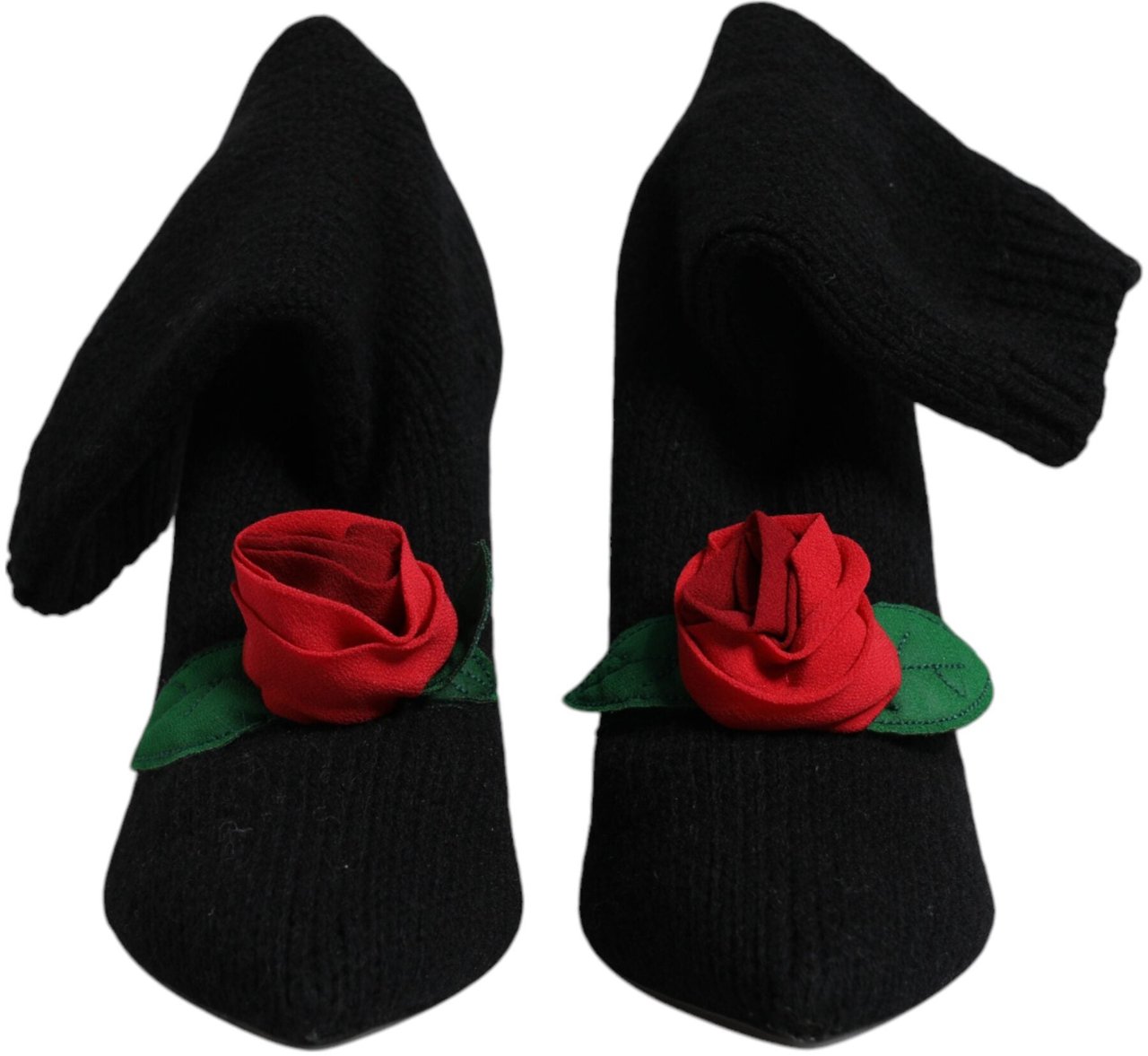 Dolce & Gabbana Black Stiletto Heels Mid Calf Boots Shoes Zwart