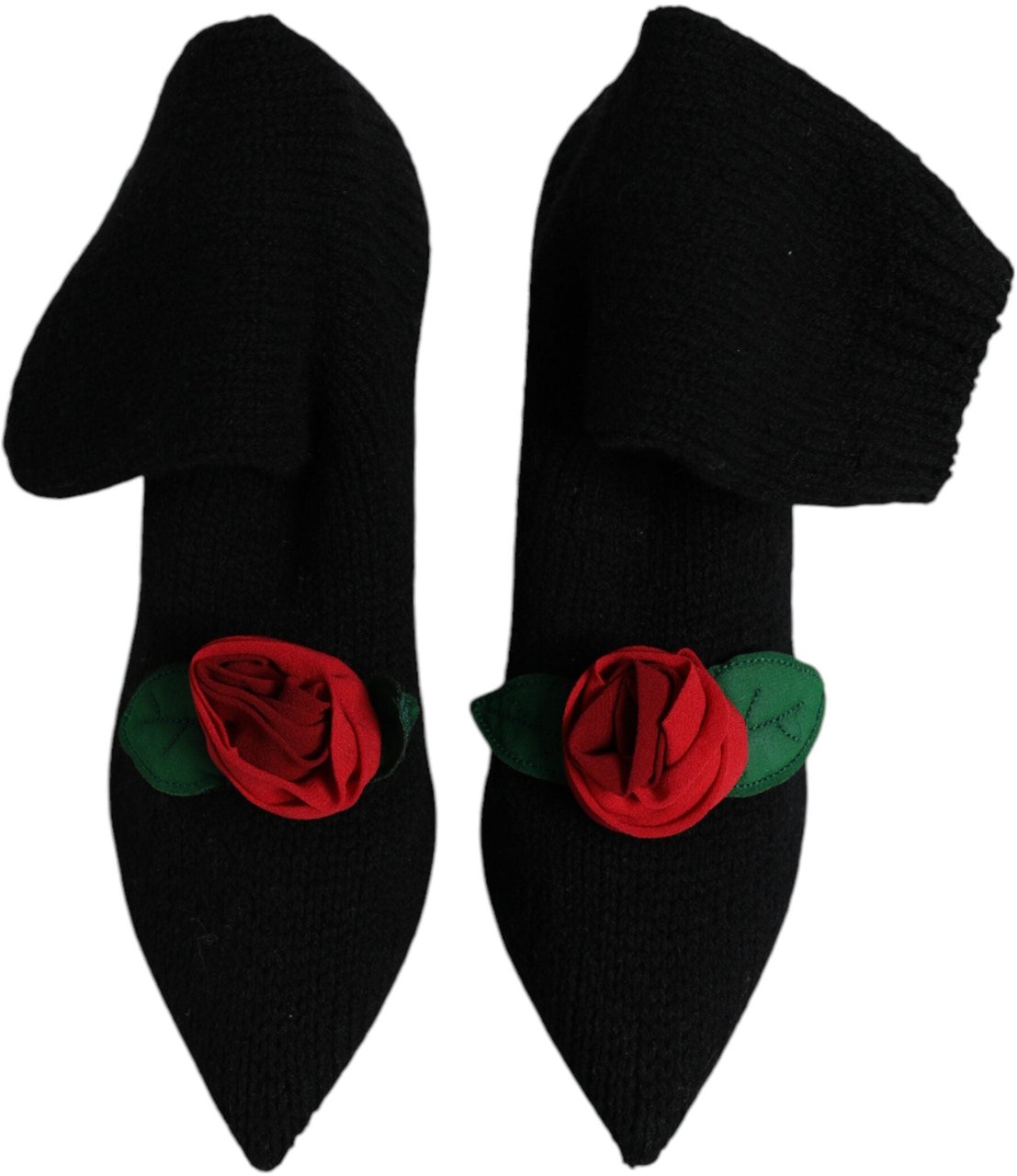 Dolce & Gabbana Black Stiletto Heels Mid Calf Boots Shoes Zwart