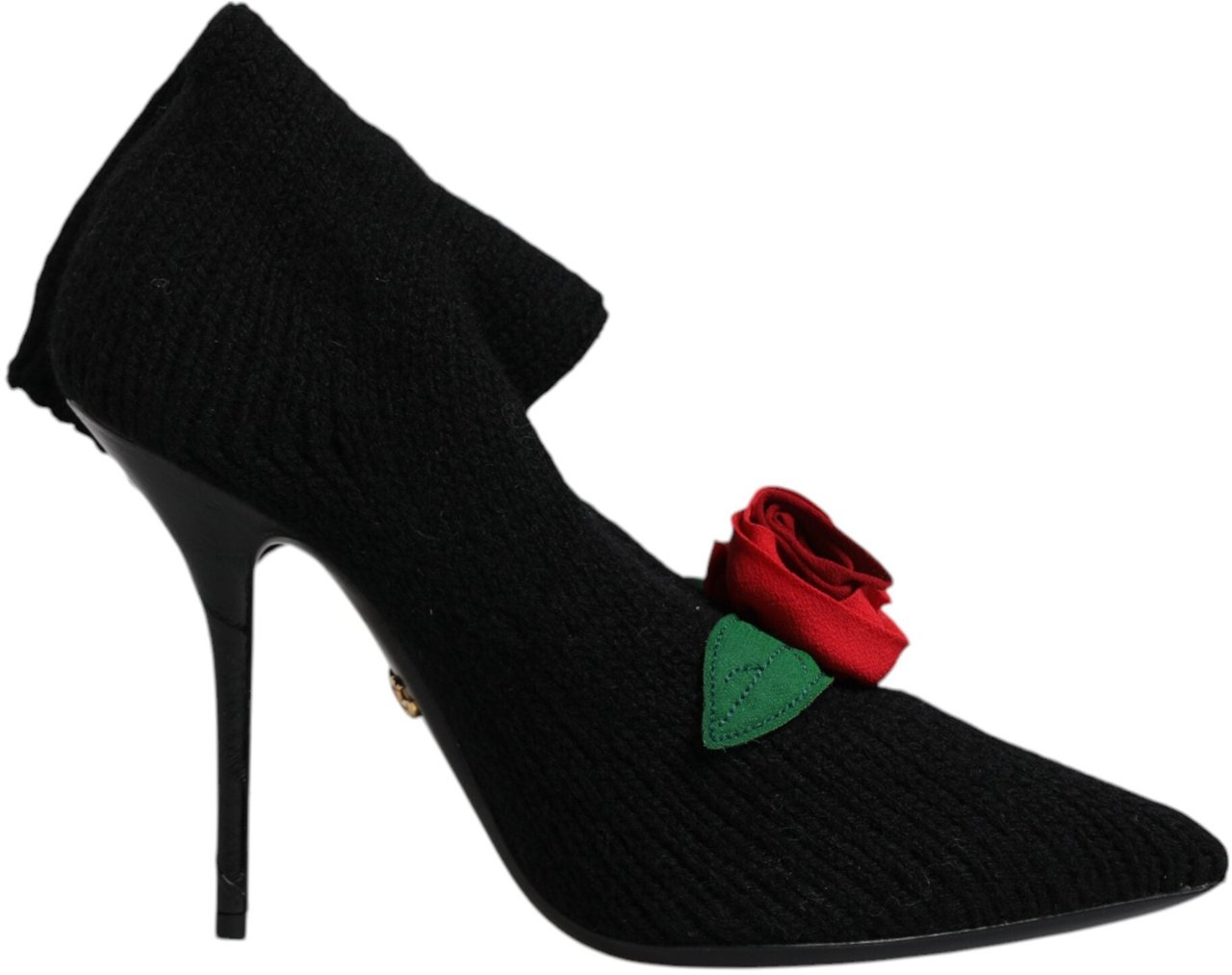 Dolce & Gabbana Black Stiletto Heels Mid Calf Boots Shoes Zwart